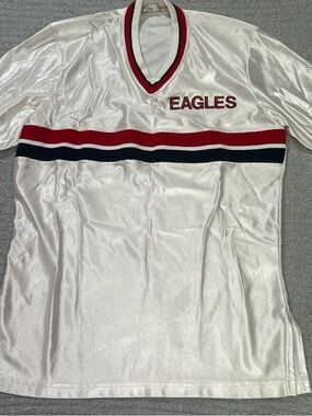 VTG 80s Champion Eagles Jersey Made in USA Size Large Script Logo Tag 1981